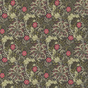 WM Morris Seaweed ebony/poppy